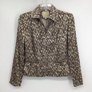 Cache Alberto Makali Vintage 80’s Animal Print Jacket Blazer Casual Size 2